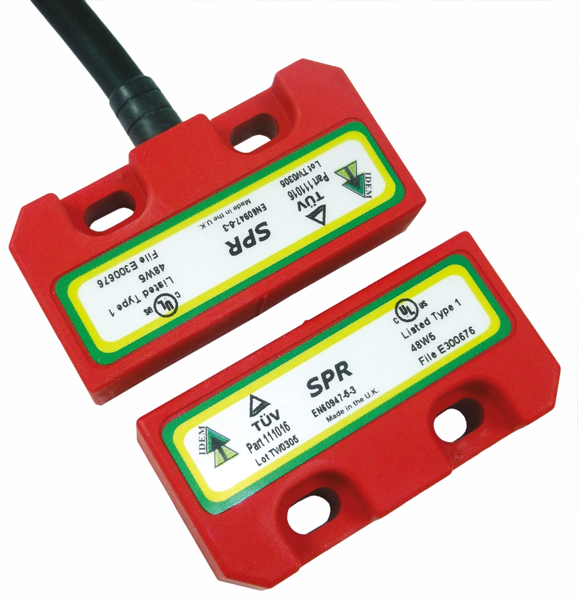 IDEM SPR Series Magnetic Non-Contact Safety Switch, Plastic Housing, 24V dc, 2 NC, M12