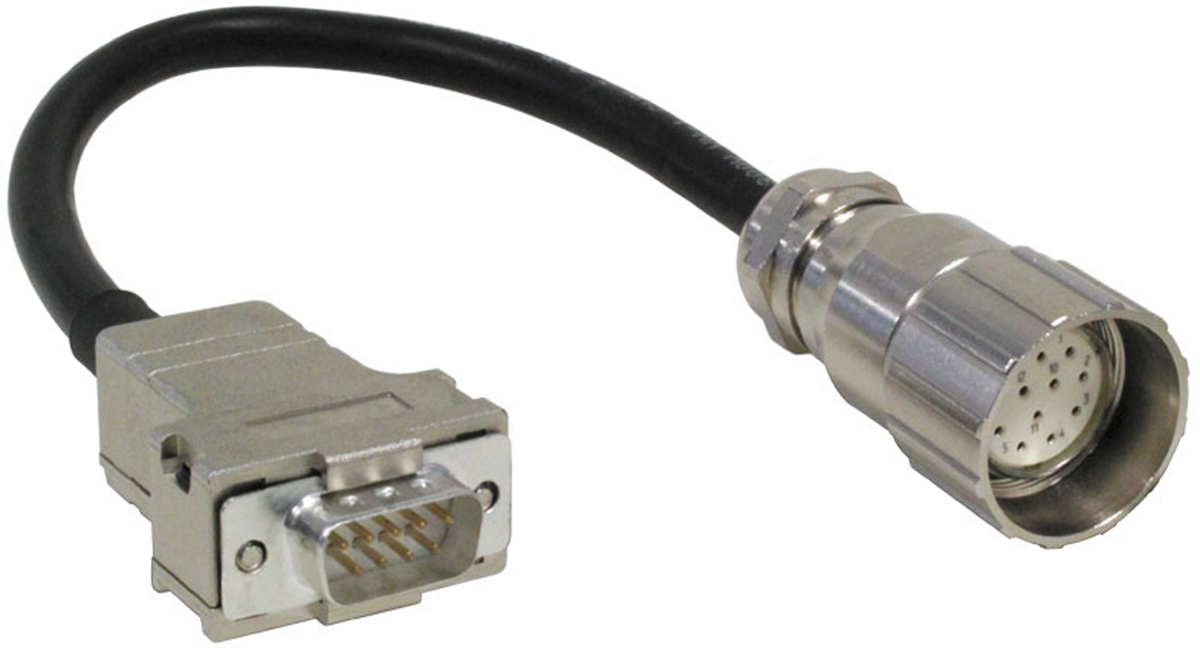 Baumer Female 12 way M23 to Male 9 way D-Sub Sensor Actuator Cable, 200 mm