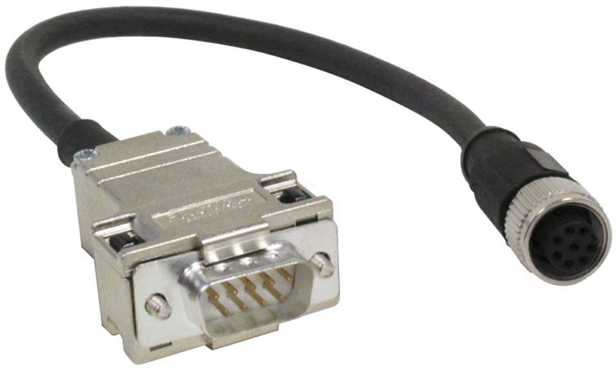 Baumer Female 8 way M12 to Male 9 way D-Sub Sensor Actuator Cable, 200 mm