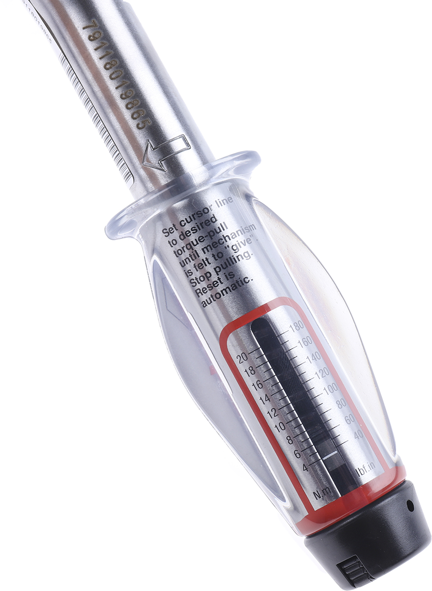 11123 Norbar Torque Tools Click Torque Wrench, 4 to 20 nm, 1/4 in Drive, Square Drive, 220mm Overall, RSCAL