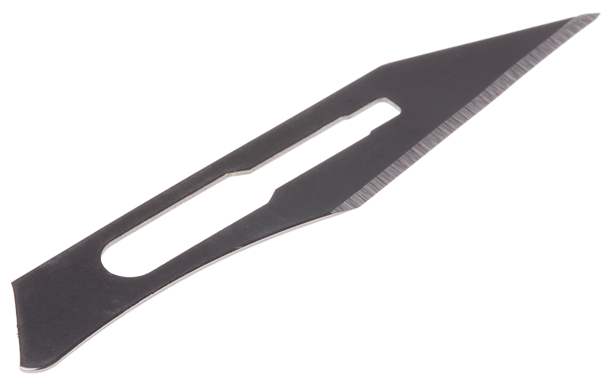 1115 Swann-Morton Carbon Steel Straight Scalpel Blade, 25A, 100 per Package