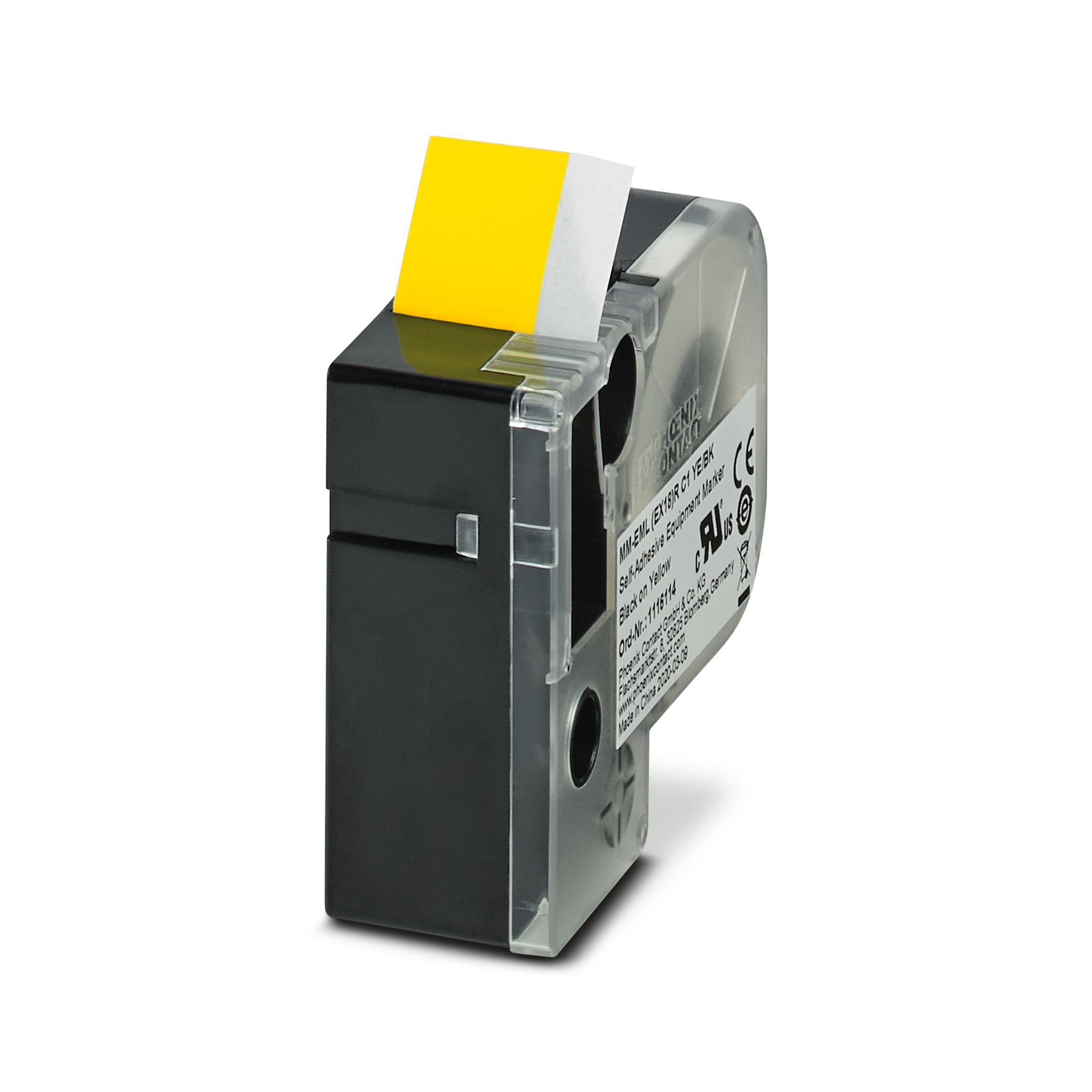 Phoenix Contact Black on Yellow Label Printer Tape, 8 m Length, 18 mm Width, 8 m Label Length, 16 mm Label Width
