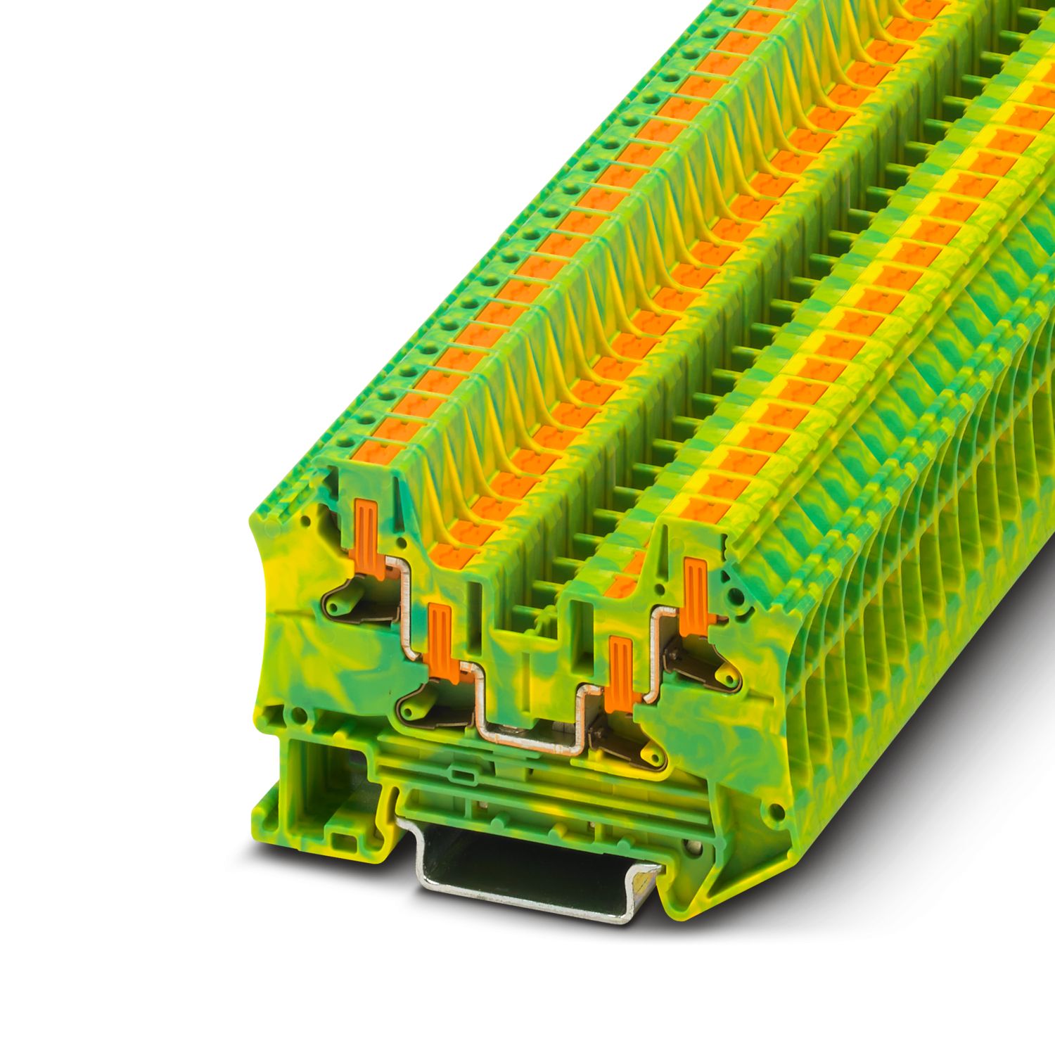 Phoenix Contact 4-Way DIN Rail Earth Modular Terminal Block, 0.5mm², 10 mm², 16AWG, 8 AWG Wire, Polyamide 66 Housing