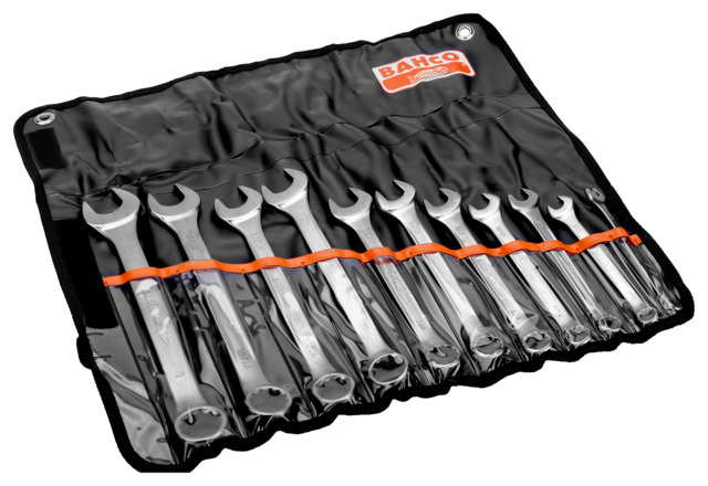 Bahco 11-Piece Spanner Set, 15/16, 11/16, 7/16, 7/8, 5/8, 1 in, 9/16, 1/2, 3/8, 13/16, 3/4, Alloy Steel