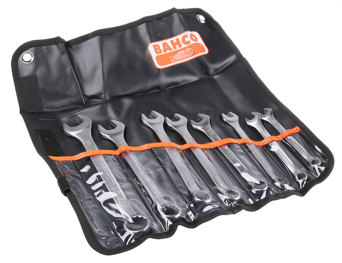 Bahco 8-Piece Spanner Set, 7/16 To 7/8 in, Vanadium Steel