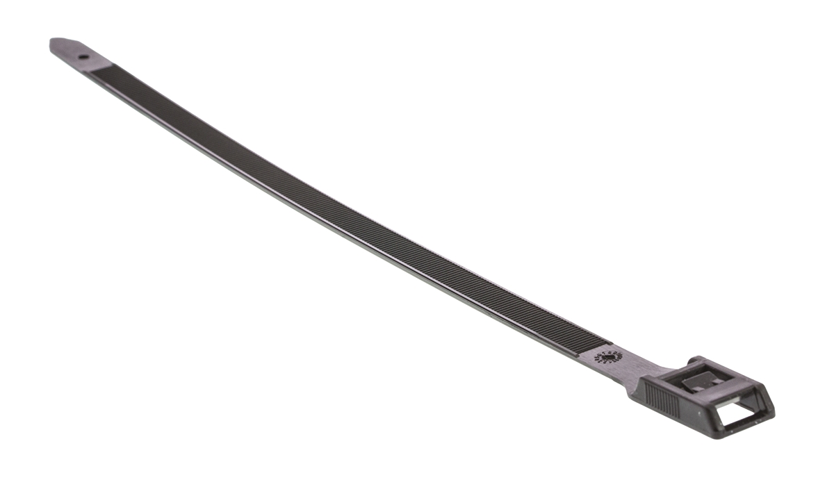 HellermannTyton Cable Tie, Releasable, 275 mm x 9mm, Black Polyamide 66
