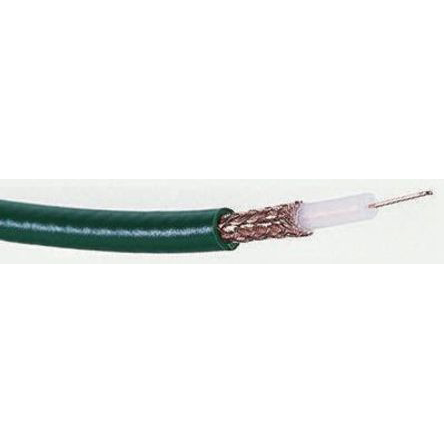 Bedea VIDEO CABLE Series, 100 m Coaxial Cable 75 Ω, Green, Unterminated