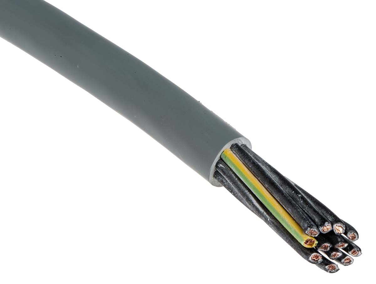 Lapp YY Control Cable, 12 Cores, 0.75 mm² CSA 18 AWG, Unscreened, 50 m, Grey Zero Halogen Sheath