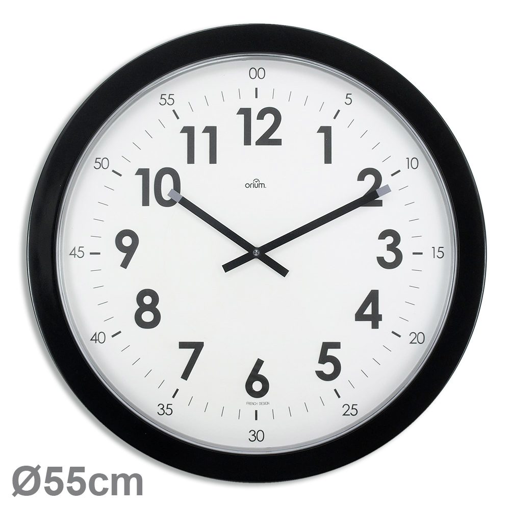 Orium Black Analogue Clock, 55 cm Diameter Wall