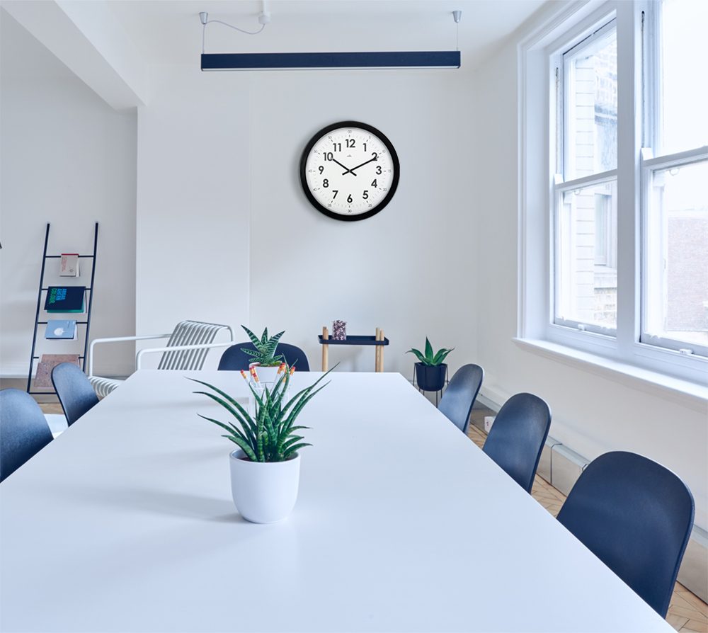 11255 Orium Black Analogue Clock, 55 cm Diameter Wall