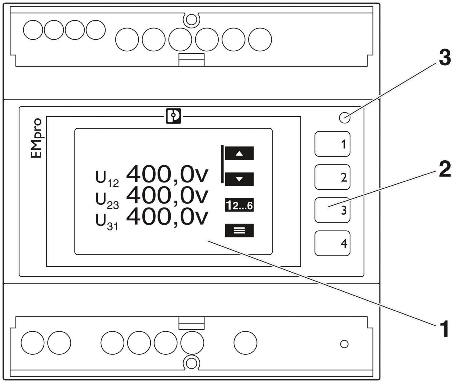1127058 Phoenix Contact EEM-MA371-24DC LCD Digital Panel Multifunction Meter for AC Sine, Current, Power,  80 mm  x 90 mm