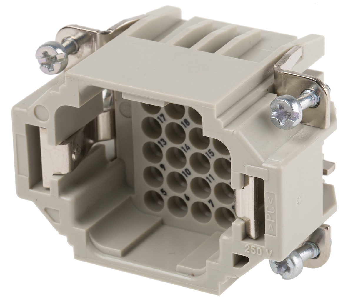 EPIC Heavy Duty Power Connector Insert, 10A, HDD Series Male, 25 Contacts