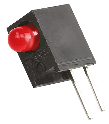 Marl 113-305-04 Red Right Angle PCB LED Indicator, 1 LEDs 3 mm (T-1) 2 V