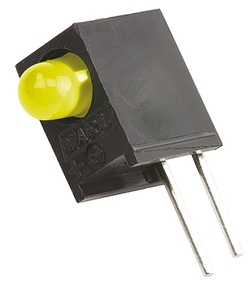 Marl 113-311-04 Yellow Right Angle PCB LED Indicator, 1 LEDs 3 mm (T-1) 2.1 V