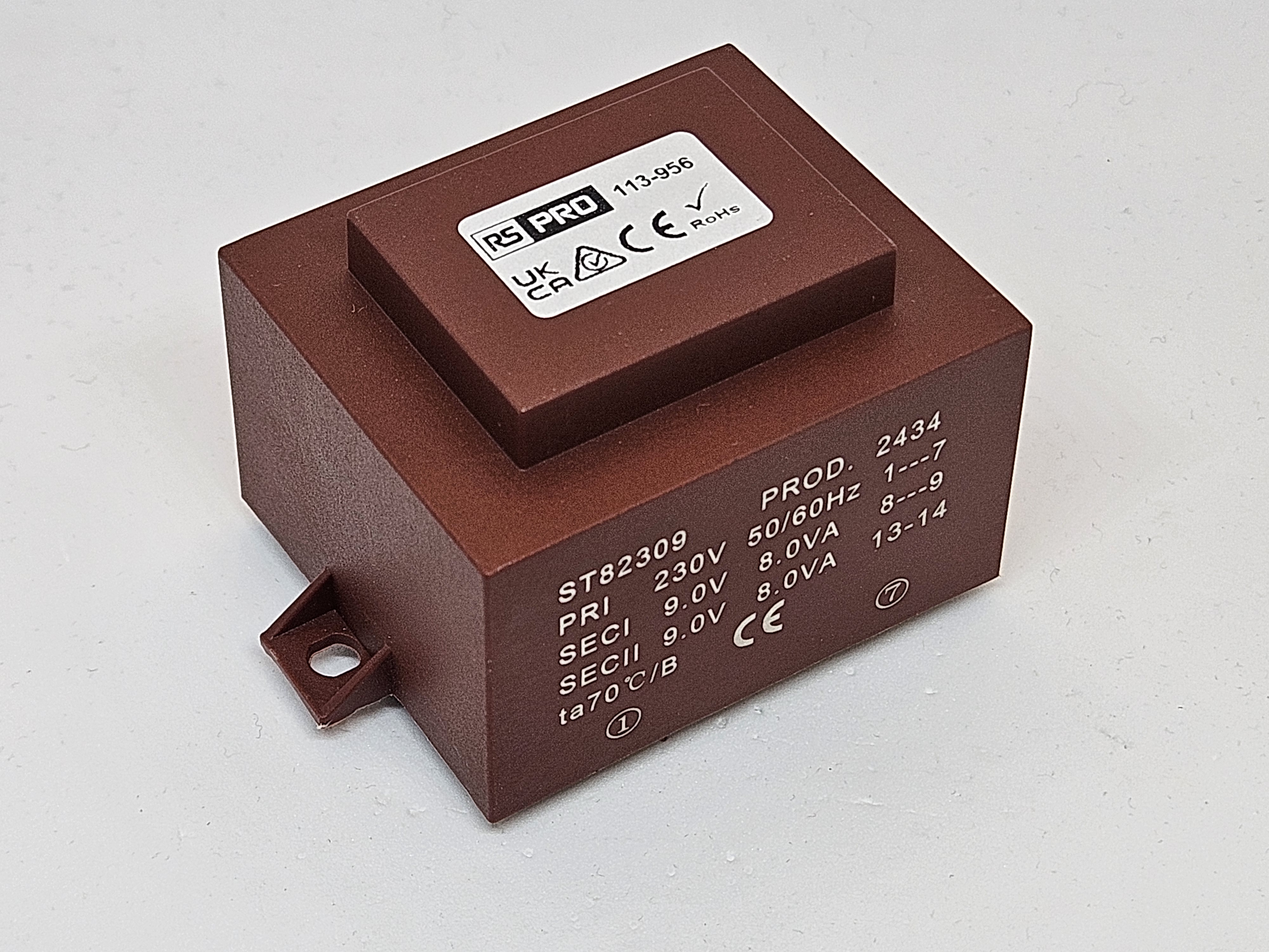RS PRO 2x9 V ac 1 Output PCB PCB Transformer, IEC/BS/EN 61558-1 AS/NZS 61558.1 IEC/BS/EN 61558-2-6 AS/NZS 61558.2.6 16