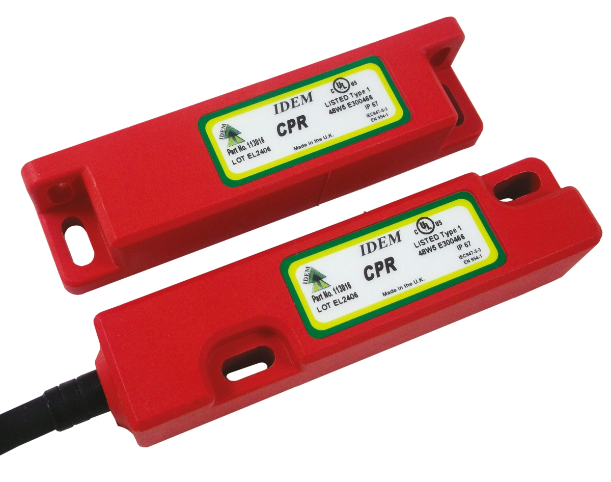 IDEM CPR Series Magnetic Non-Contact Safety Switch, Plastic Housing, 24V dc, 2 NC, 2 m Cable