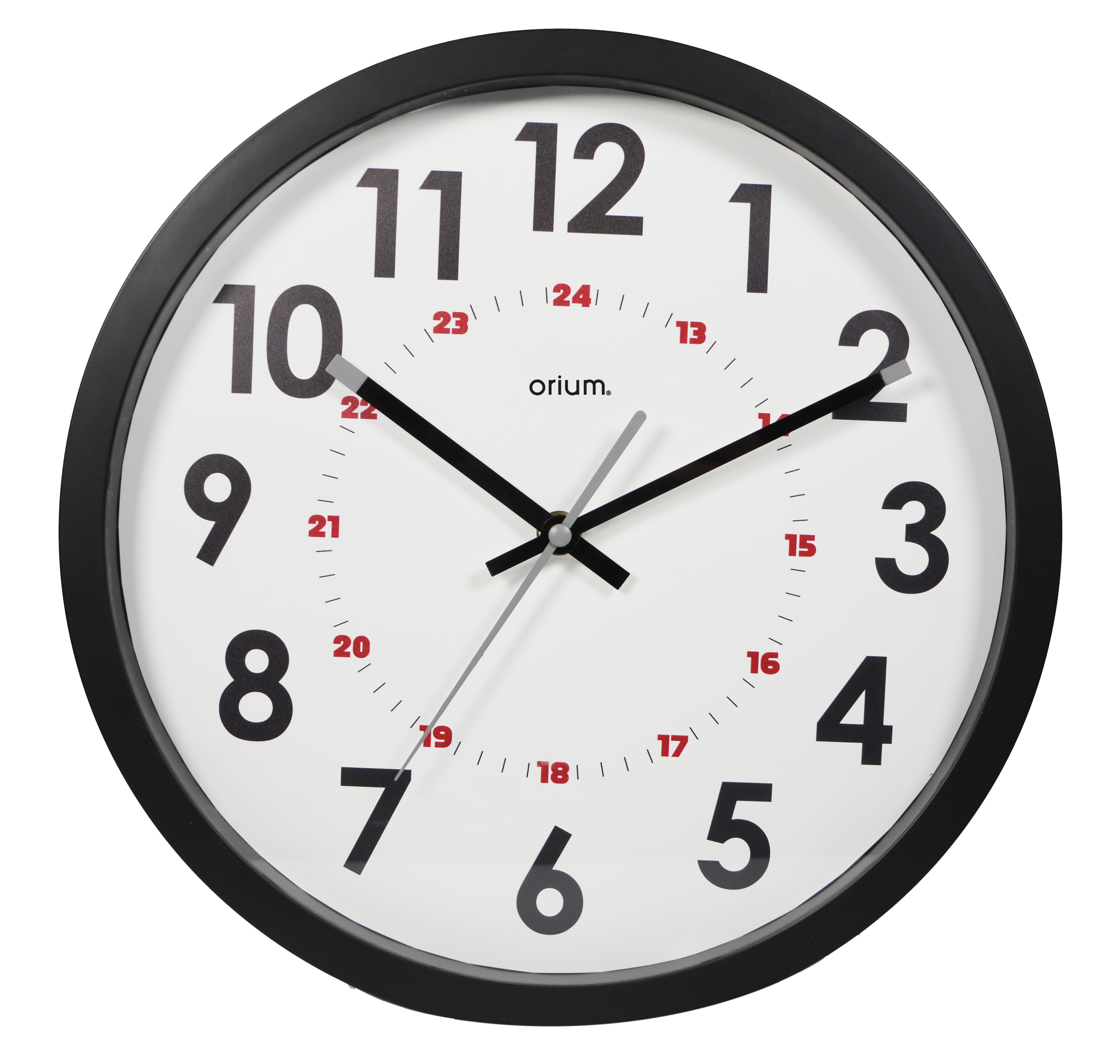 Orium Black Analogue Clock, 30 cm Diameter Wall
