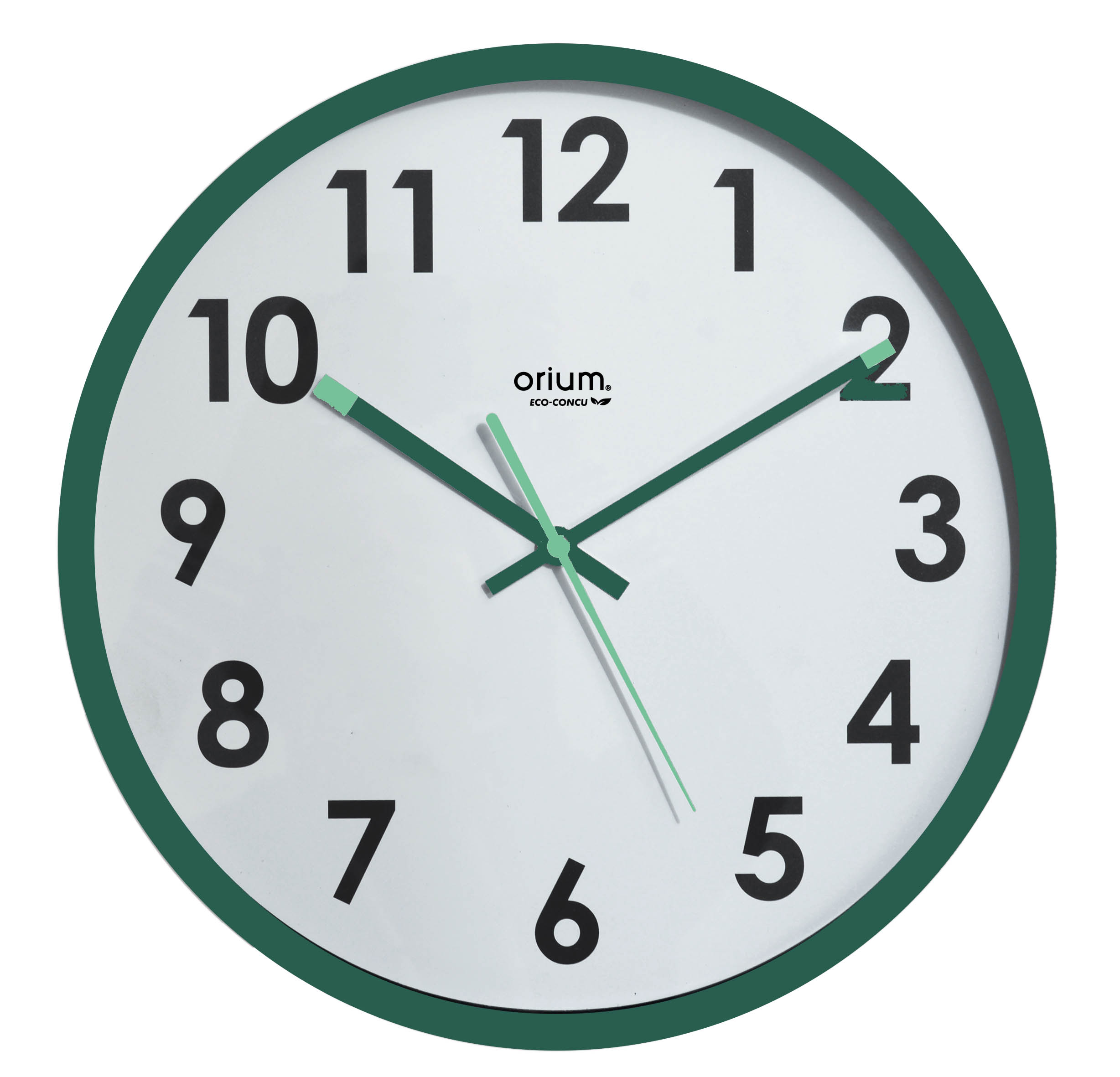 Orium Green Analogue Clock, 30 cm Diameter Wall