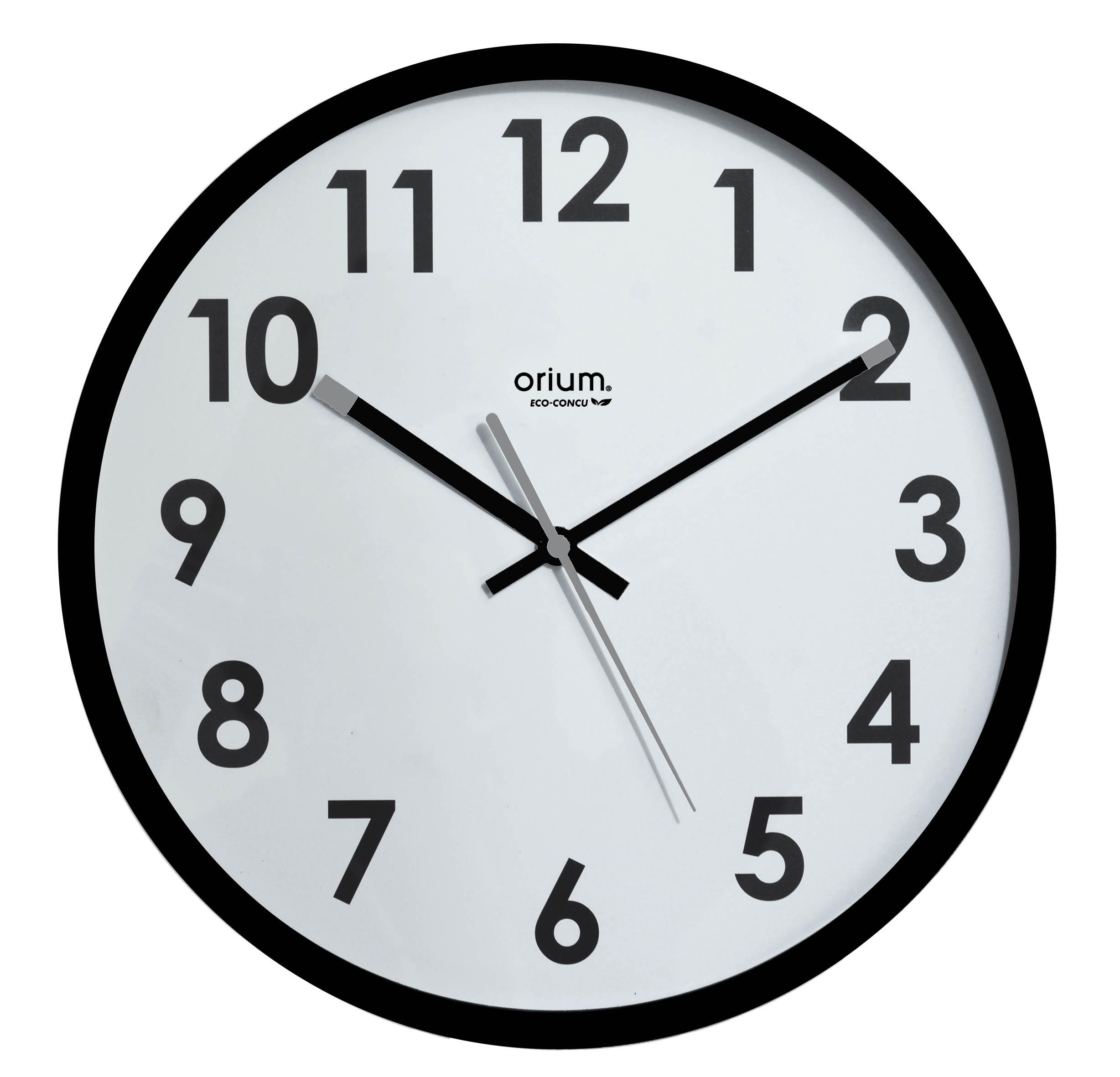 Orium Black Analogue Clock, 30 cm Diameter Wall