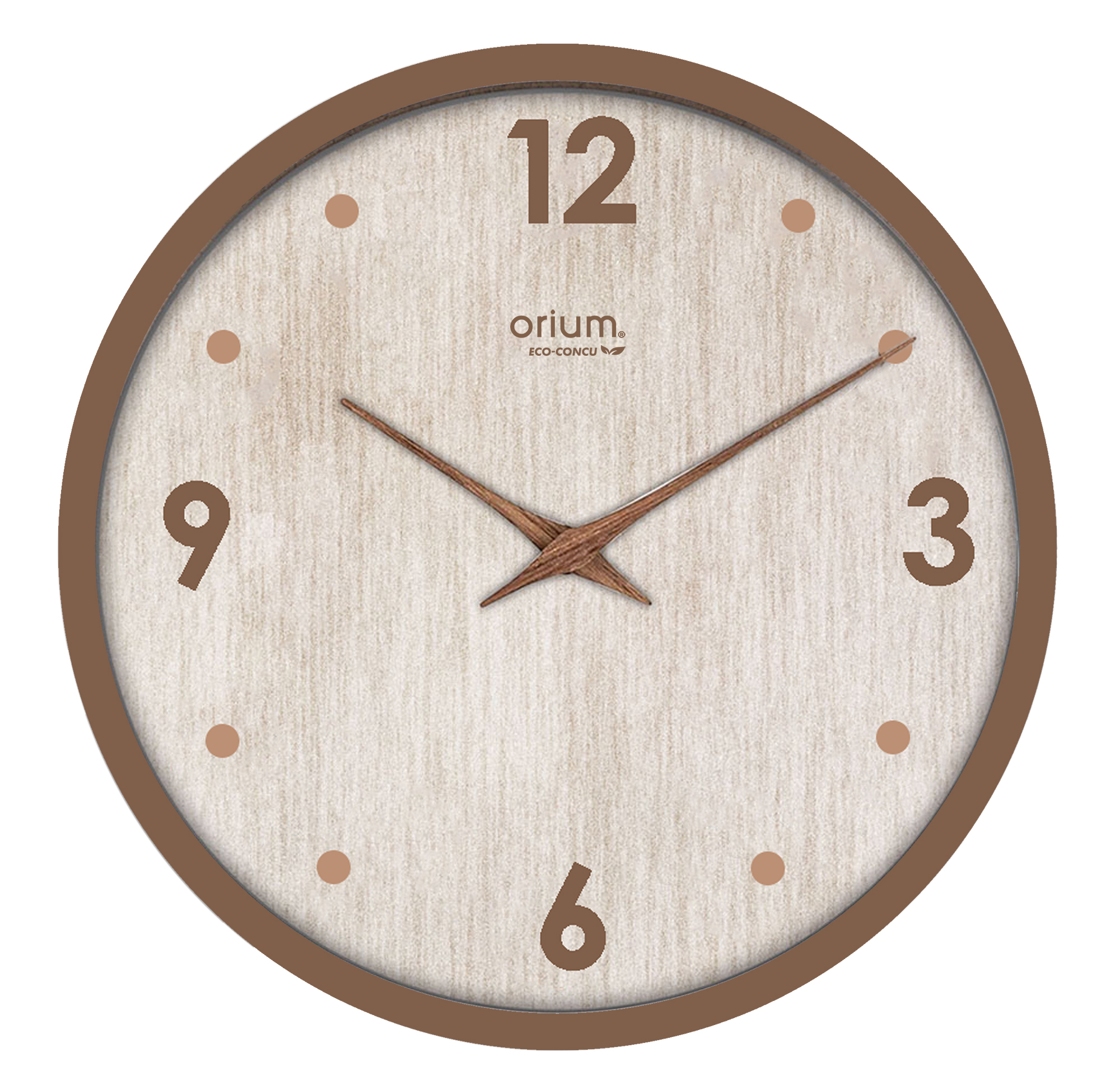 Orium Wood Analogue Clock, 30 cm Diameter Wall