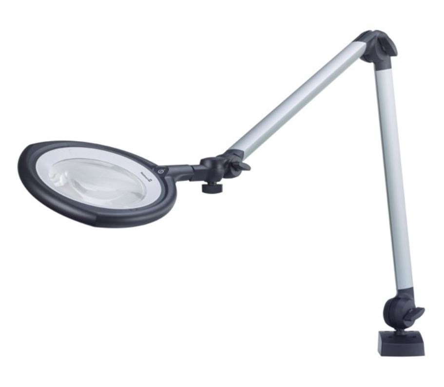 Waldmann LED Magnifying Lamp with Screw Down Flange, 160 mm Lens Dia., 160 mm Lens