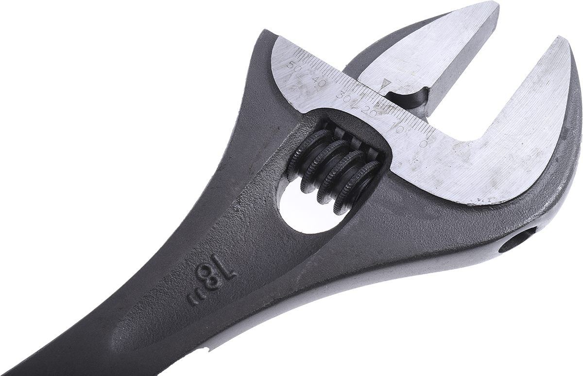 113a18t Facom Adjustable, 456 mm Overall, 53 mm Jaw Capacity, Metal Handle
