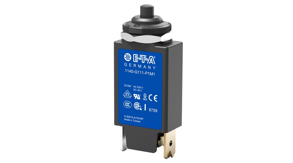 ETA 1140 Thermal Circuit Breaker - 1-Pole, 10A Current Rating, 2 kA, 240V ac