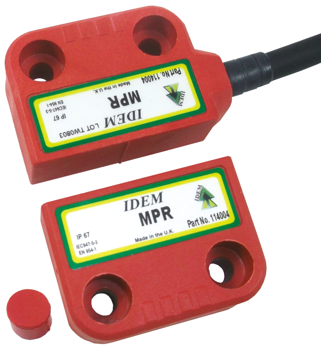 IDEM MPR Series Magnetic Non-Contact Safety Switch, Plastic Housing, 24V dc, NC, M8