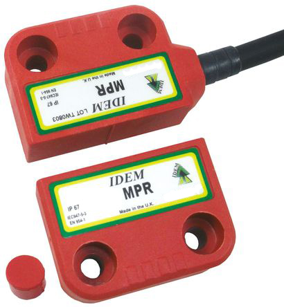 IDEM MPR Series Magnetic Non-Contact Safety Switch, Plastic Housing, 24V dc, NC, M8