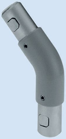 Rose+Krieger 45° Connector, Connecting Component, Strut Profile 40 mm, Groove Size 40 mm, Round Tube Size 40 mm