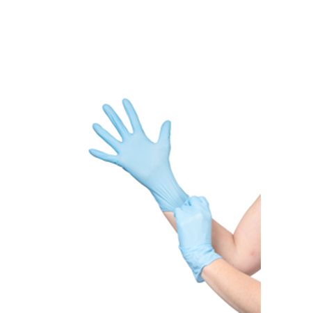 Medicom Kolmi Coverfeel Blue Nitrile Disposable Gloves, Size L, 107 per Pack