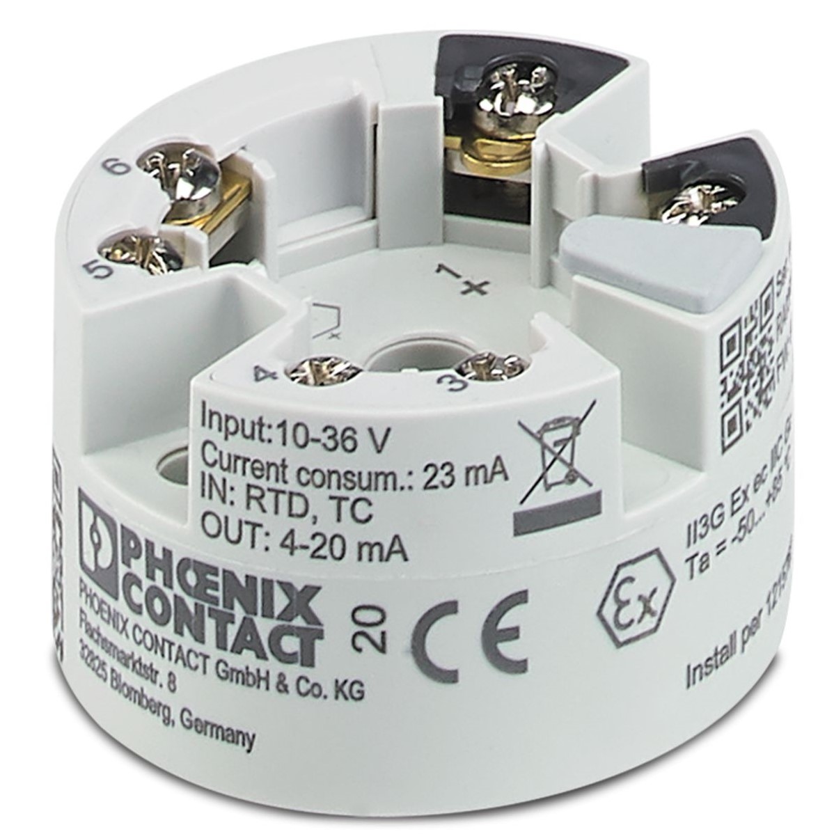 Phoenix Contact MCR Temperature Transmitter Temperature Input 36V dc, 85 °C, -40 °C