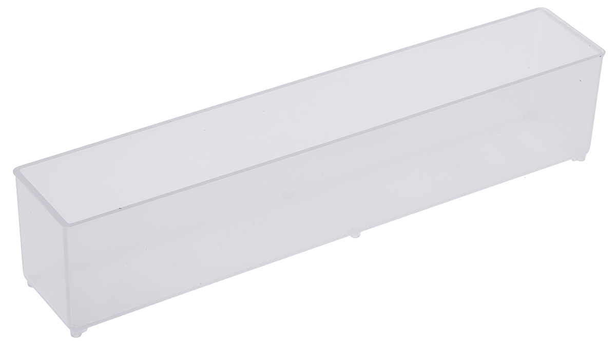 Raaco 1 Cell Transparent Polypropylene Compartment Box, 47 mm x 39mm x 218 mm