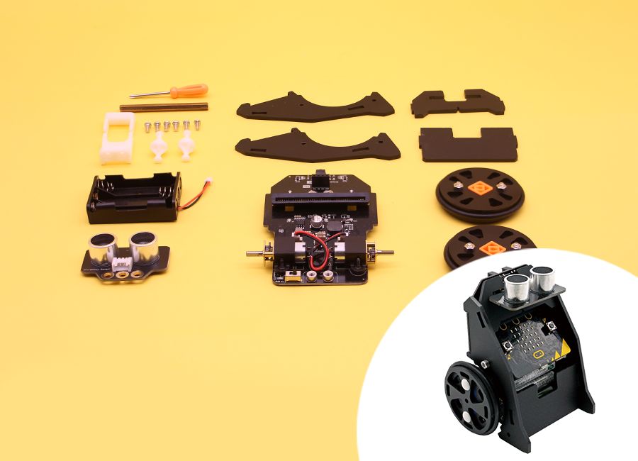 114991884 Seeed Studio  BBC Micro:bit Add-on BitCar - Autonomous Line Following & Obstacle Avoiding Car For micro:bit