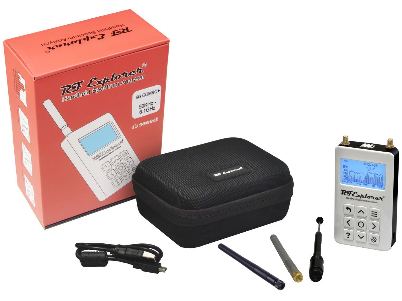 Seeed Studio 114992145 Handheld RF Explorer Spectrum Analyser, 6.1 GHz