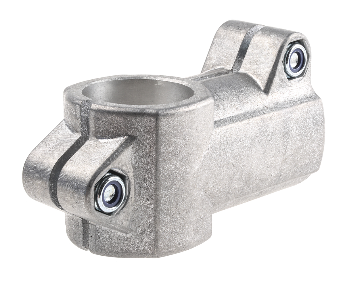 115000000200 Rose+Krieger M10 Angle Clamp, Connecting Component, Strut Profile 50 mm, Round Tube Size 50.22 mm