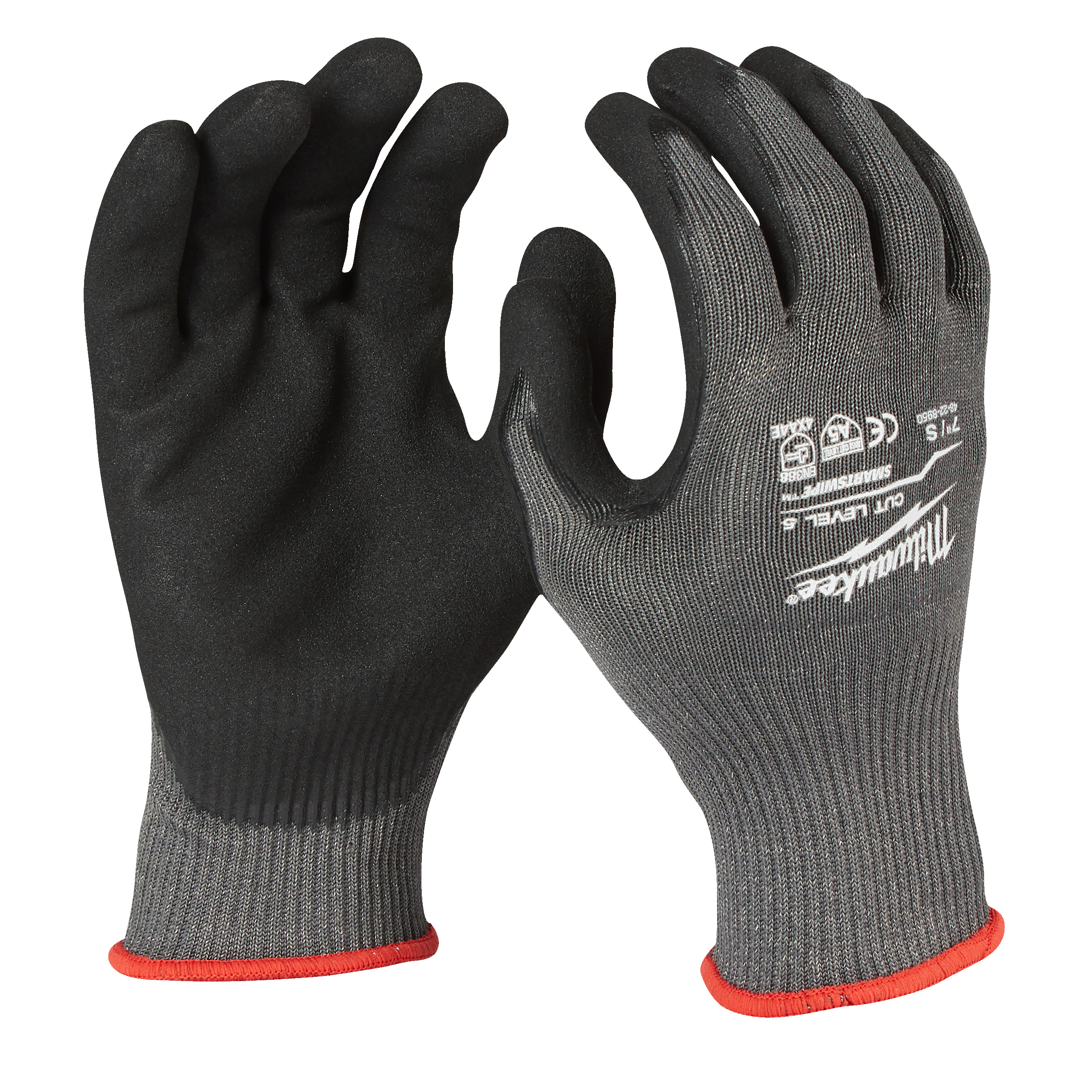 Milwaukee Cute Black, Grey Nitrile Nitrile Work Gloves, Nitrile Coating