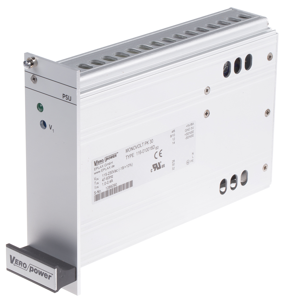 Eplax Switching Power Supply, 116-010016D 5V, 6A, 30 W, Input 115V ac to  230V ac