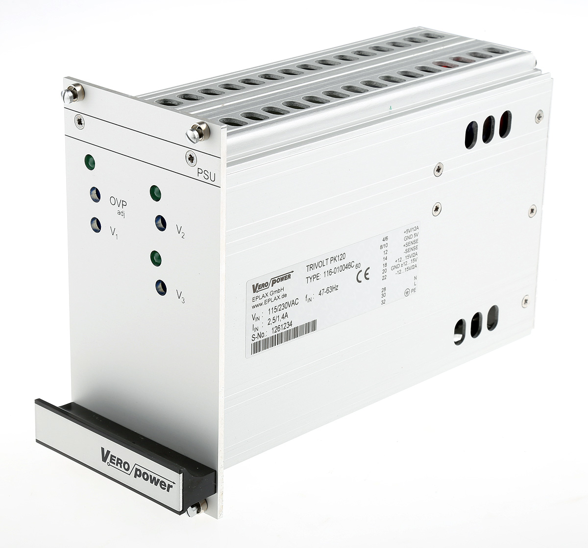 Eplax Switching Power Supply, 116-010046C 3 Output 15V dc, 2A, 120 W, Input 94V to  253V dc