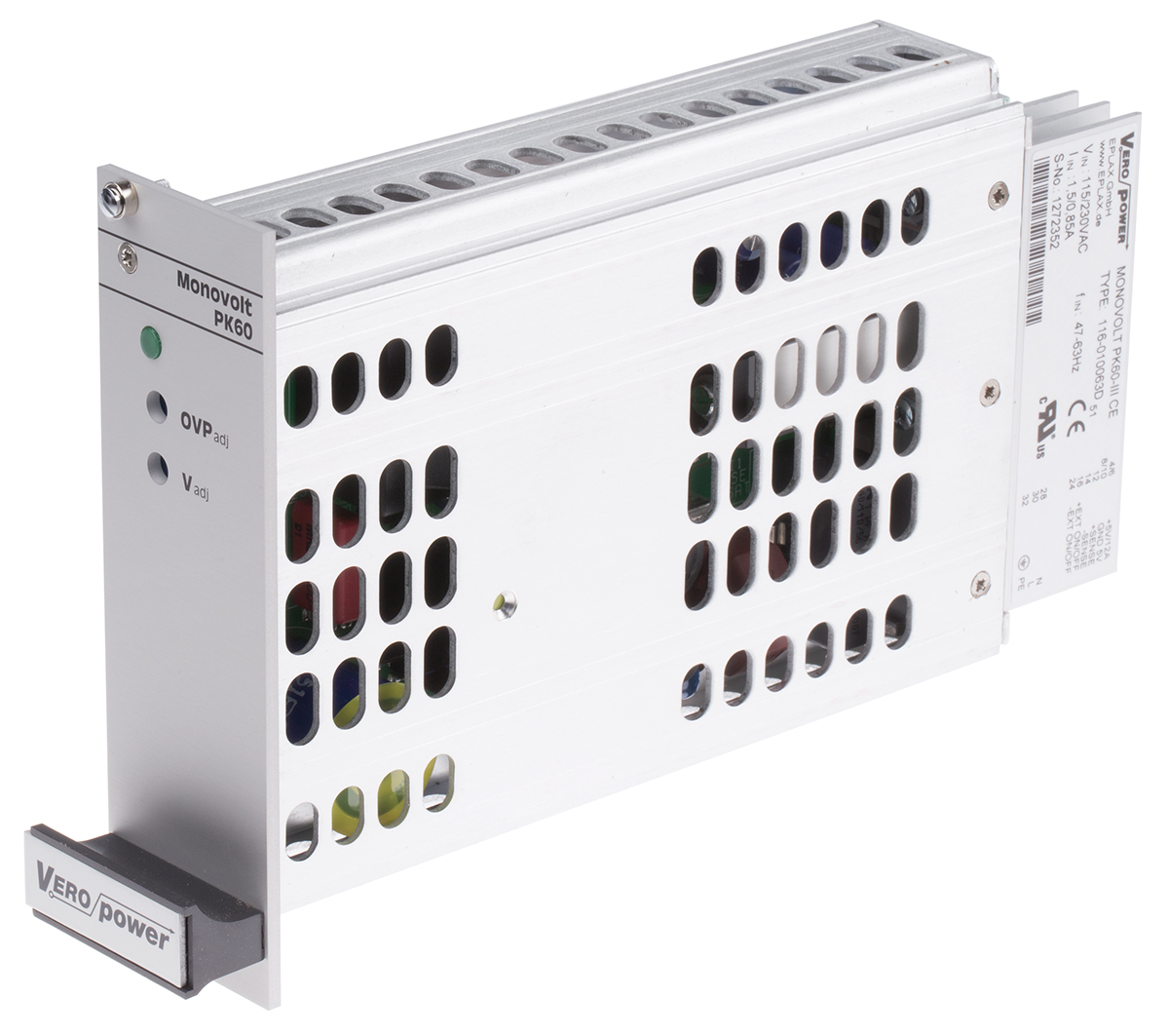 Eplax Switching Power Supply, 116-010063D 5V, 12A, 60 W, Input 115V ac to  230V ac