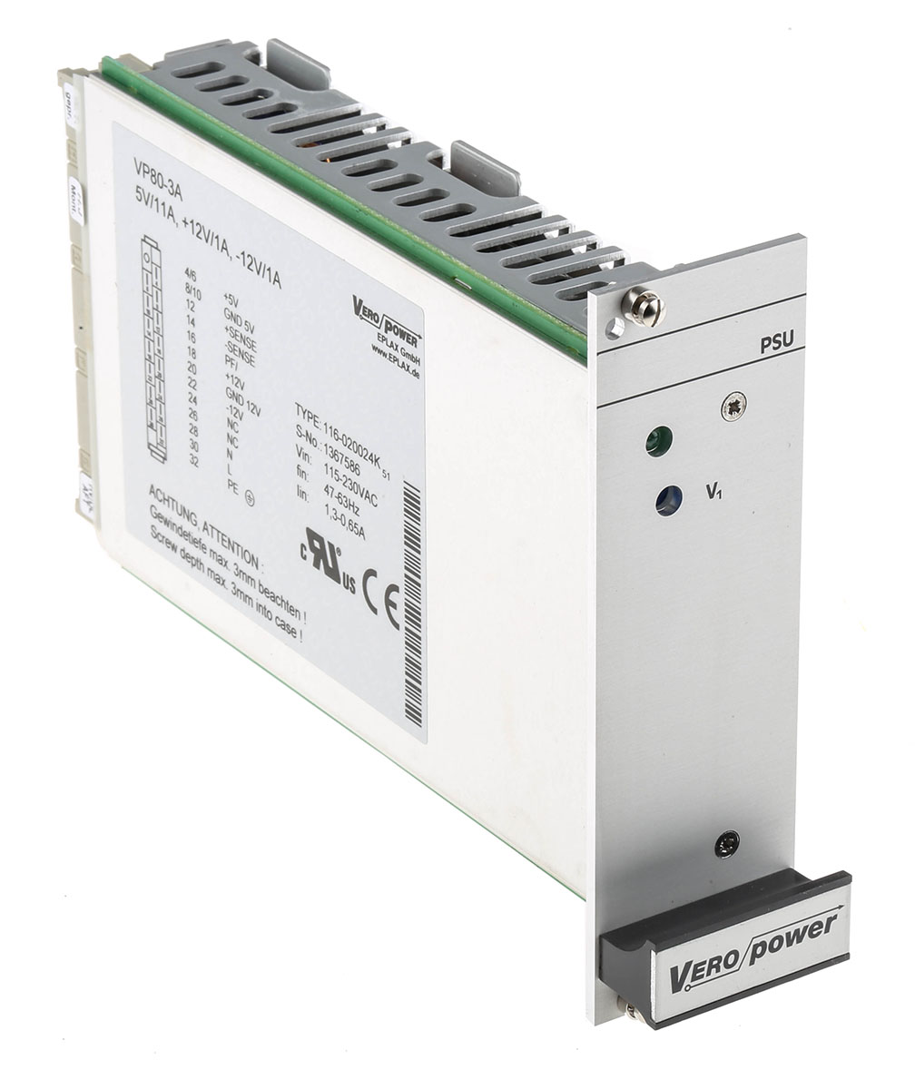 Eplax Switching Power Supply, 116-020024K 3 Output 12V dc, 12A, 80 W, Input 94V ac to  253V ac