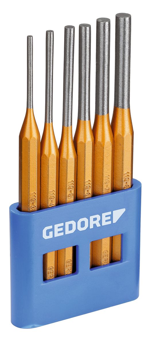 Gedore 6-Piece Punch Set, Pin Punch, 10.0mm Shank