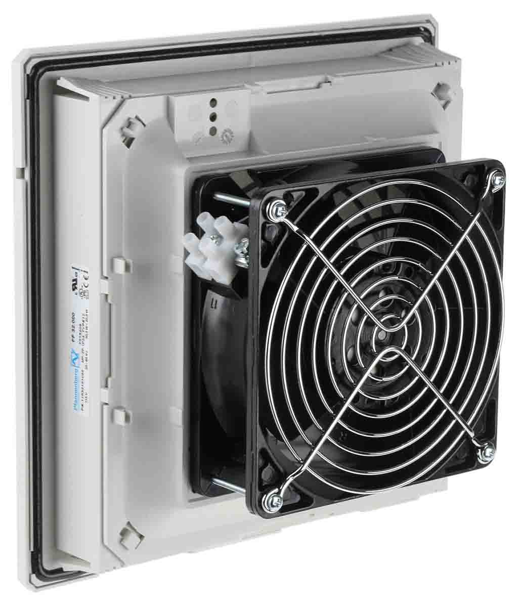 11632151055 Pfannenberg PF 32.000 Series Filter Fan, 115V ac, AC, 110 m³/h Filtered, 178.5 m³/h Unimpeded, IP54, 202 mm, 202 mm x