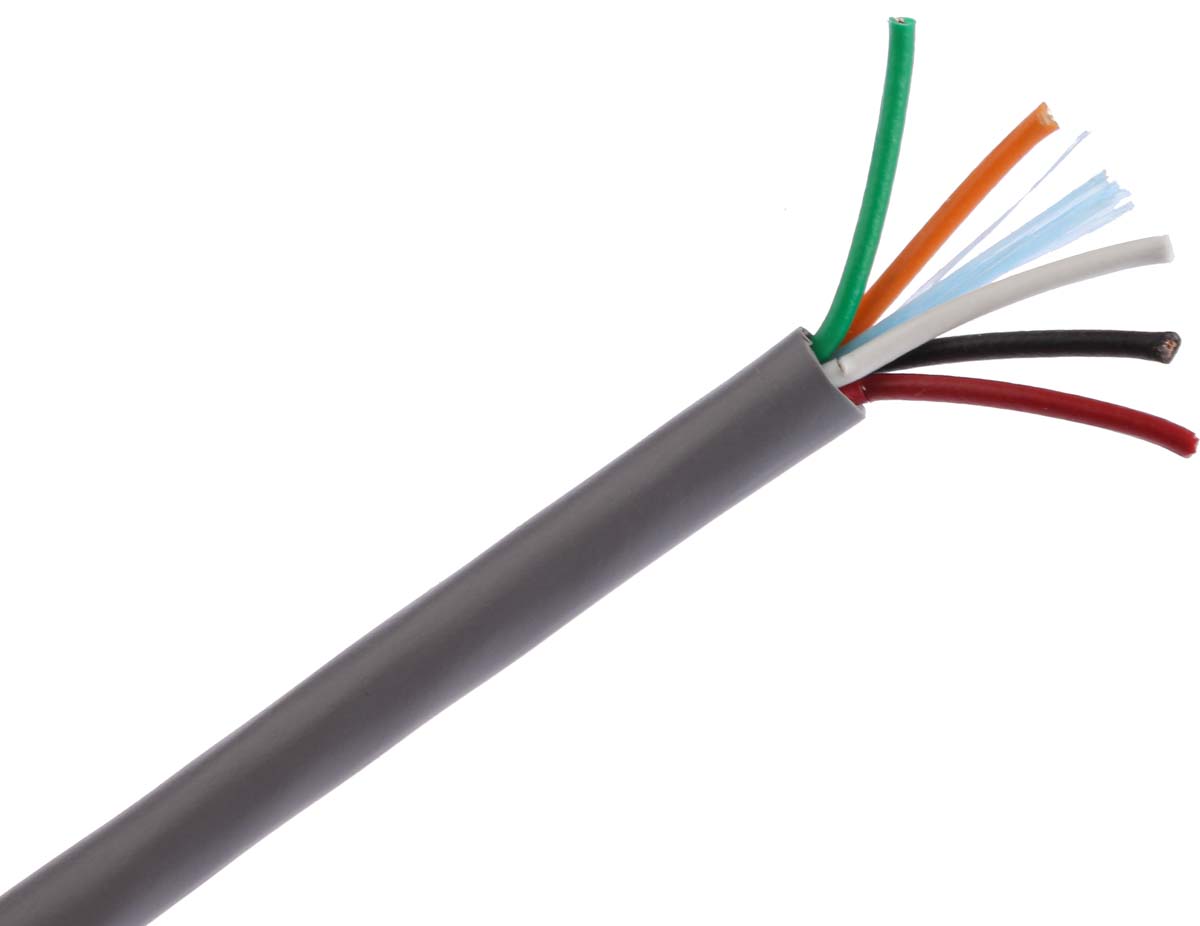 Alpha Wire Alpha Essentials Communication & Control Control Cable, 5 Cores, 0.35mm² 22 AWG, Unscreened, 30 m, Grey
