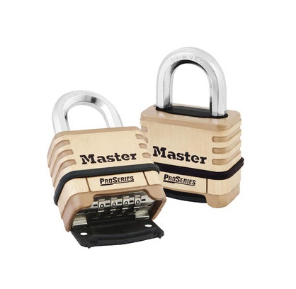 Master Lock Combination Padlock Brass Combination Padlock, 9 mm Shackle