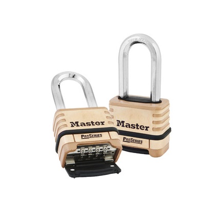 Master Lock Combination Padlock Brass Combination Padlock, 9 mm Shackle