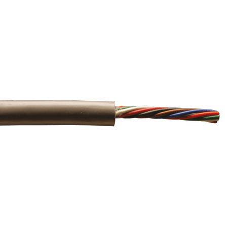 Alpha Wire Alpha Essentials Communication & Control Control Cable, 10 Cores, 0.35mm² 22 AWG, Unscreened, 30 m, Grey