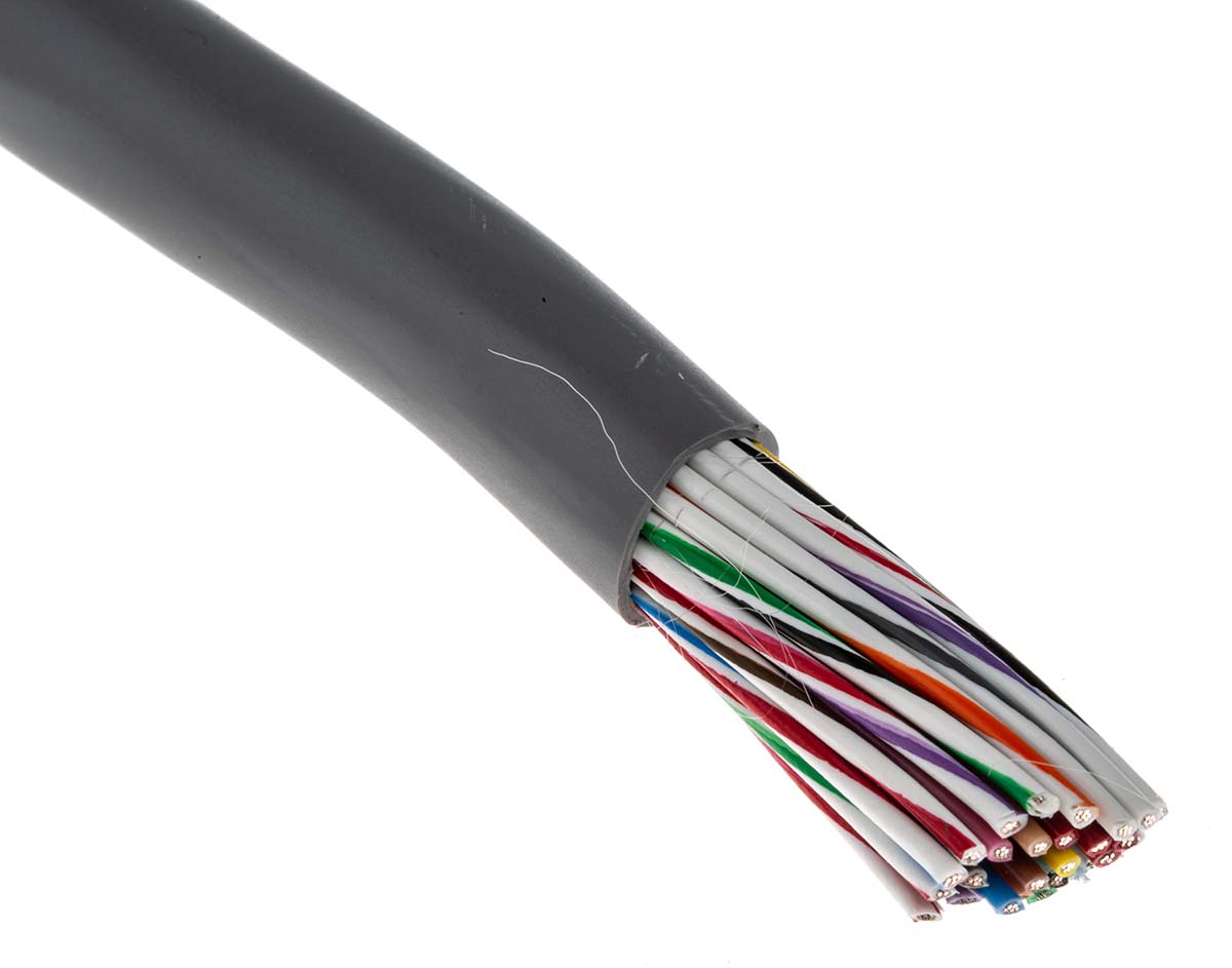 Alpha Wire Alpha Essentials Communication & Control Control Cable, 40 Cores, 0.35mm² 22 AWG, Unscreened, 30 m, Grey