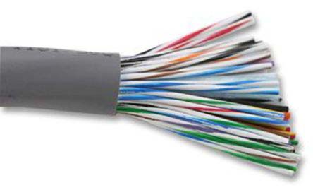 Alpha Wire Alpha Essentials Communication & Control Control Cable, 50 Cores, 0.35mm² 22 AWG, Unscreened, 30 m, Grey