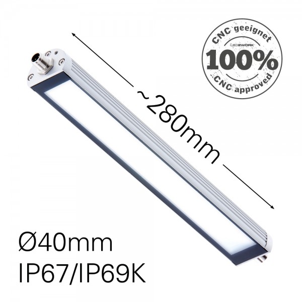 118110-12 LED2WORK 118110 LED Machine Light, 6 W, 24V dc, IP67, IP69K, 280 mm